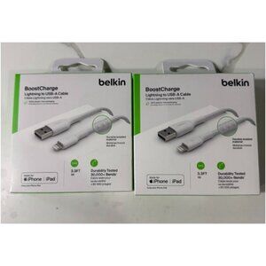 Belkin BoostCharge Lightning To USB-A Cable 3.3FT 2 Pack